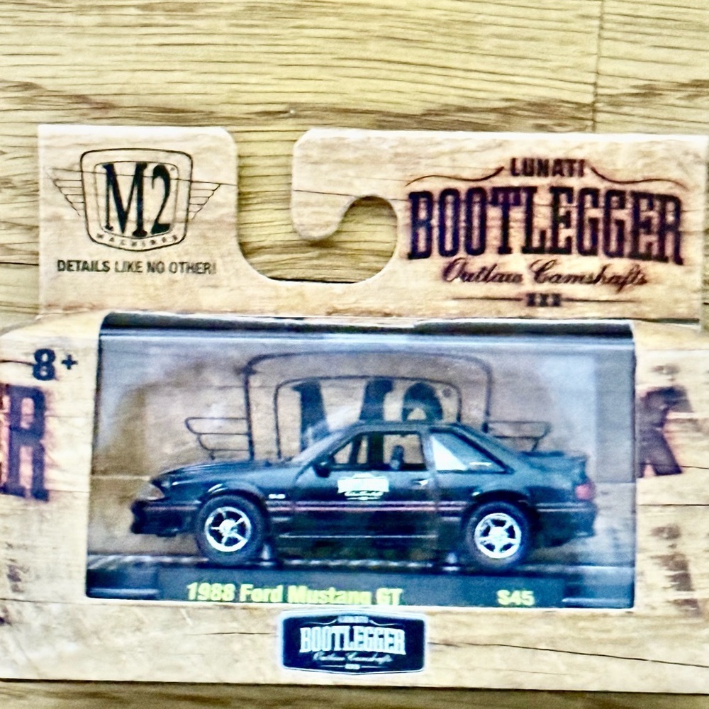 New Diecast M2 Machines Lunati Bootleggers 1988 Ford Mustang GT Card​​​ - Picture 2 of 2